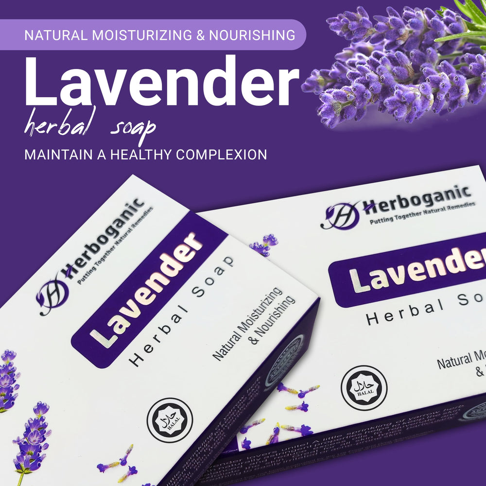 HERBOGANIC Lavender fragrance image conveying relaxing shower experience
