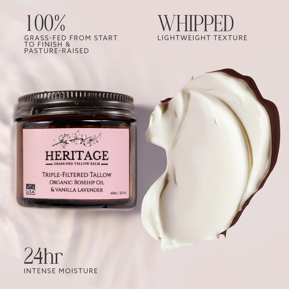 Heritage Refinery rosehip-oil-infused: vitamin-rich blend hydrates and smooths.