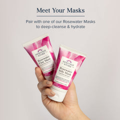 Heritage Store Rosewater hair-care use shows light mist for scalp refresh and softness.