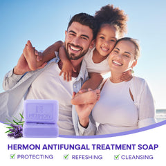 Hermon antifungal soap 4-pack for gym-ready freshness.