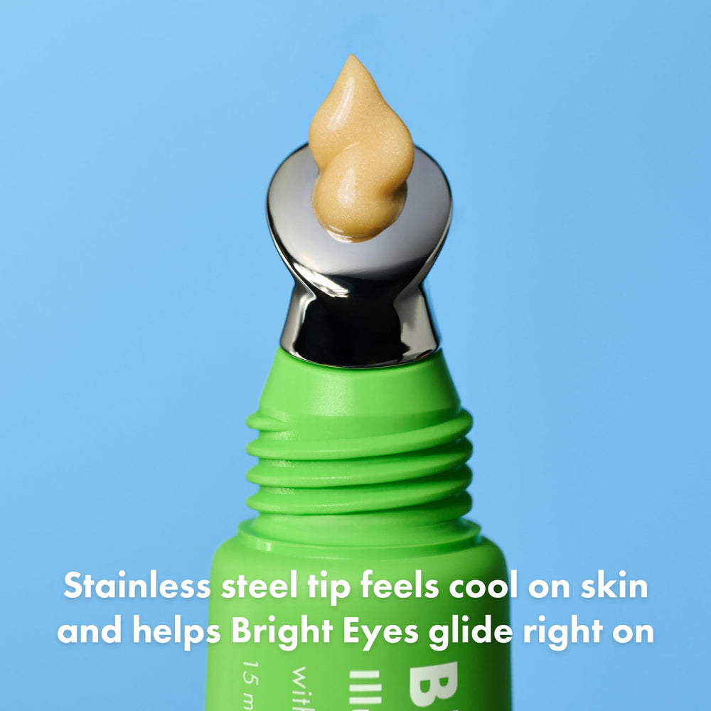 Hero Cosmetics Bright Eyes pearls create a soft luminous under-eye finish.