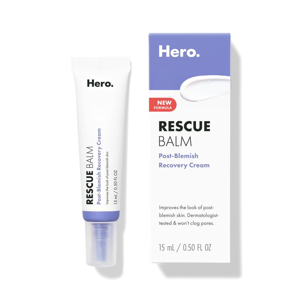 Hero Cosmetics Rescue Balm tube close-up for post blemish hydration