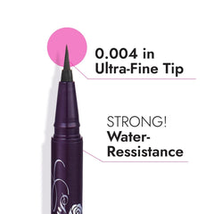 Heroine Make waterproof swatch showing long-lasting, smudge-proof performance.
