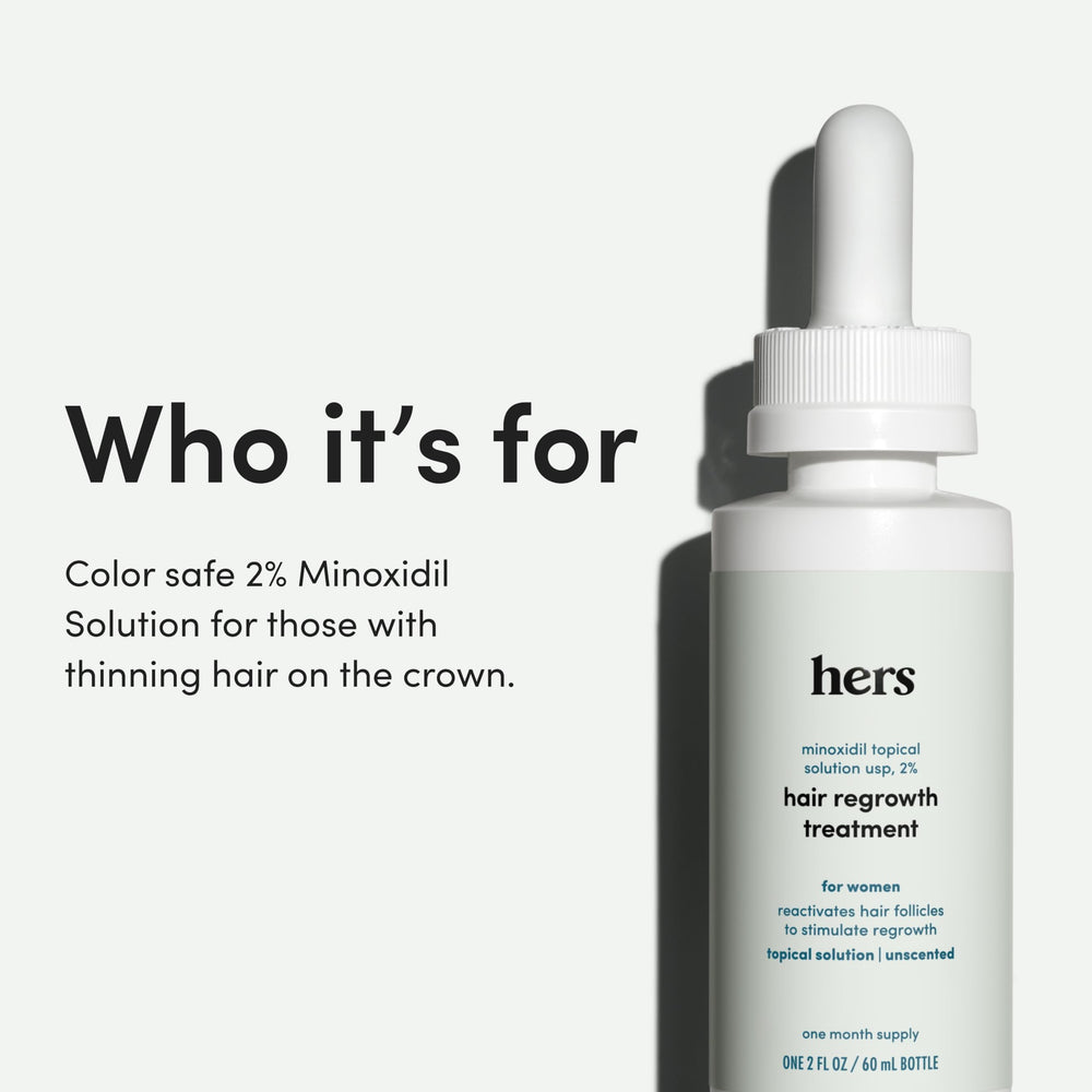 hers daily application on scalp supports your routine towards fuller hair appearance