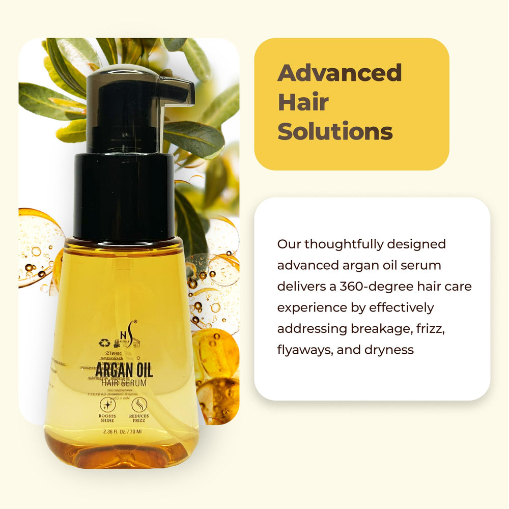 Droplets of HerStyler serum on hair showing quick absorption and non greasy finish