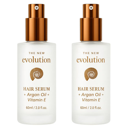 HerStyler Evolution Argan Oil Serum bottle adds shine to dry hair.
