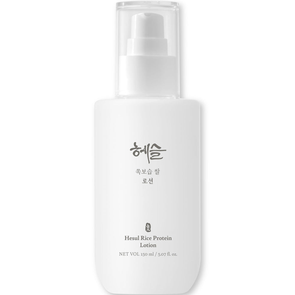 Hesul Rice Protein Lotion bottle, providing gentle daily hydration for sensitive skin.