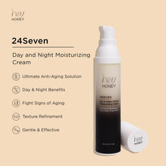 Hey Honey 24Seven cucumber and melon extracts emphasize refreshing skin texture.
