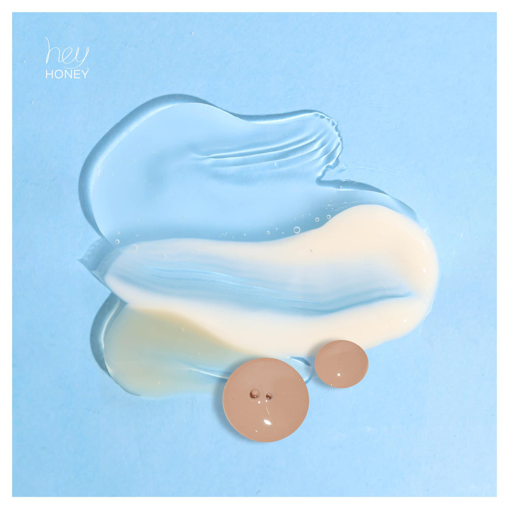Hey Honey Be Clear treatment on face illustrating night-time blemish care.
