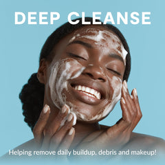 Heyedrate tea tree foam closeup shows rich lather for refreshing cleansing.