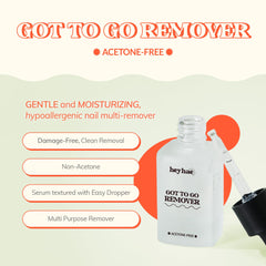 Heyhae Got To Go Remover serum dropper closeup highlights precise, mess-free application.