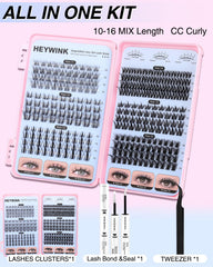HeyWink CC curl lashes 10-16mm for a wide-eyed effect.
