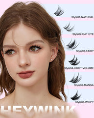 HeyWink reusable soft lash clusters for multiple wears.