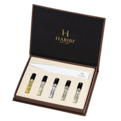 HHABIBI 2ml vials closeup shows compact, travel-friendly fragrance samples.