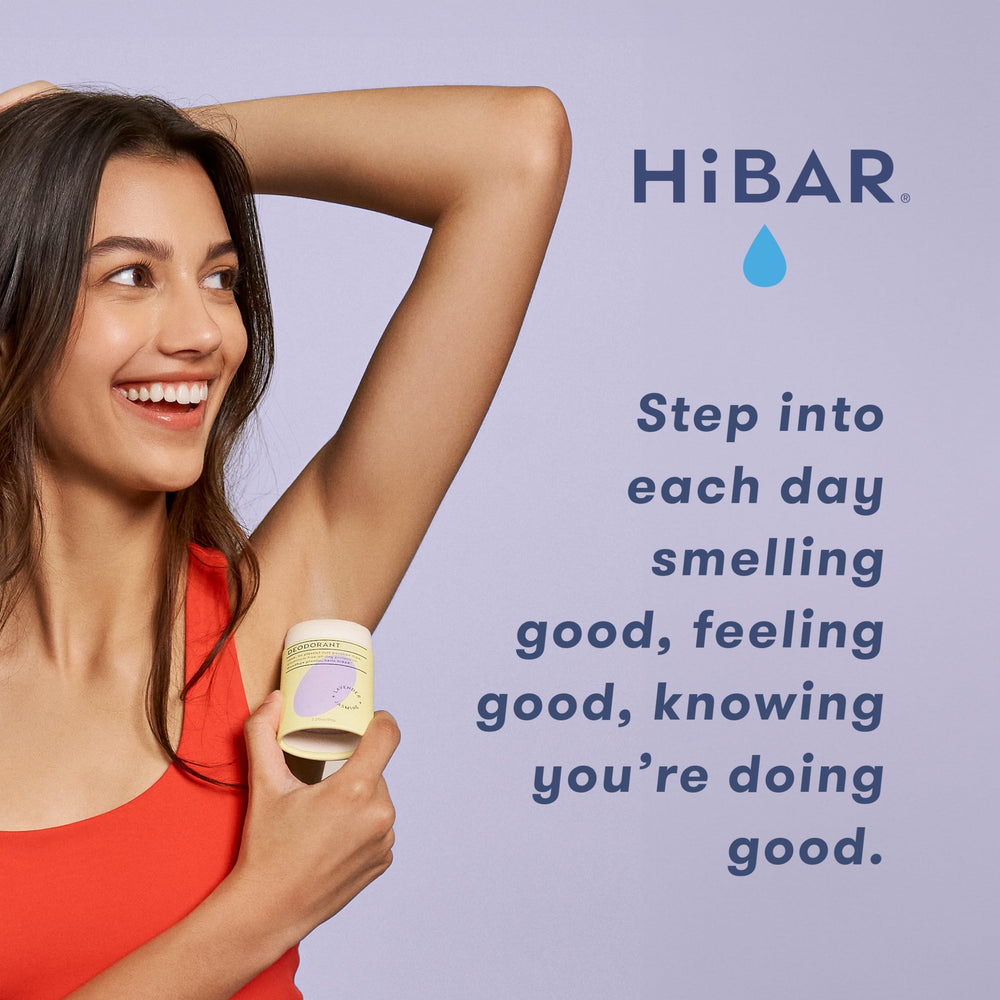 HIBAR natural formula displayed with sunflower seed wax for smooth application.