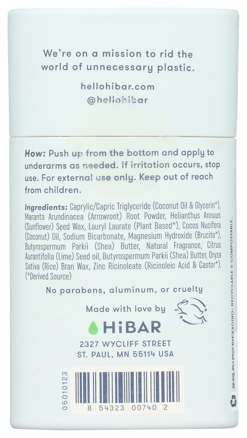 HiBAR ingredient line-up showing sunflower seed wax for smooth glide