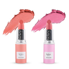 Hickey Lipstick Beach Babe pink swatch for a fresh day-to-night look