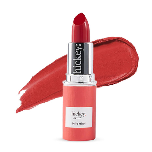 Hickey Mile High red refill packaging highlights eco-friendly design.
