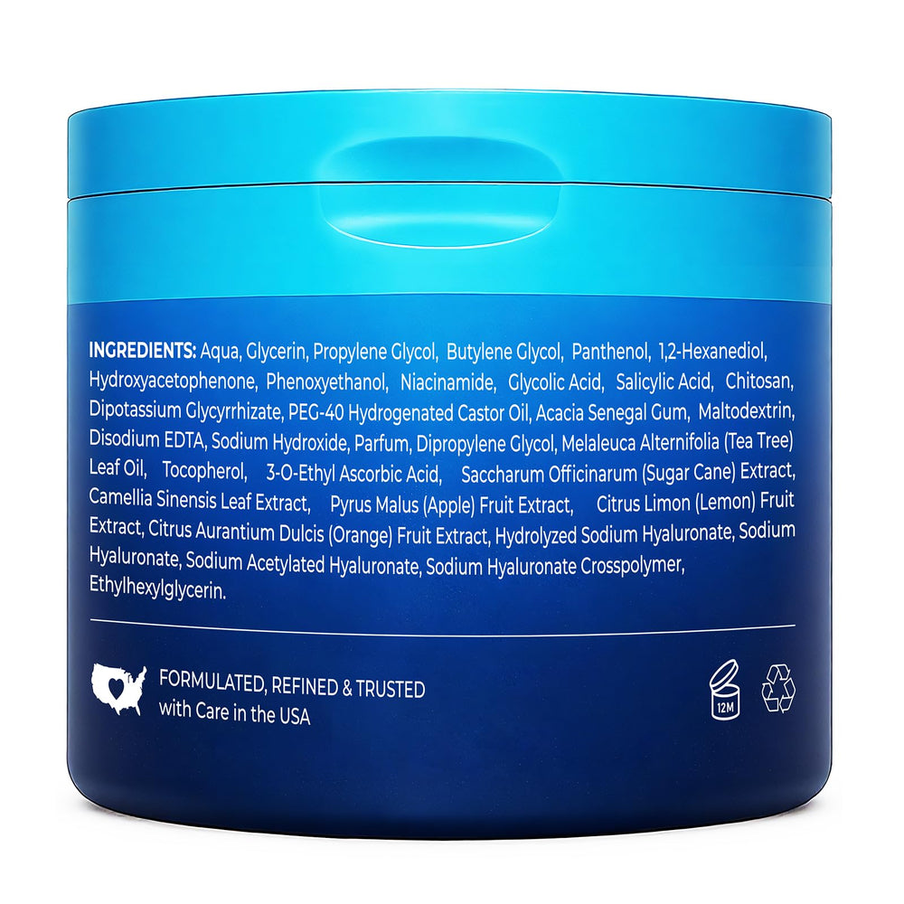 Hicream glycolic pads visible on skin for even tone