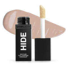 Hide Liquid Concealer Almond packaging highlighting premium design for easy application.