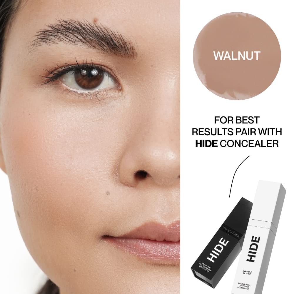 HIDE Premium Liquid Foundation close-up skin-match reveals even, natural-looking finish.