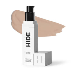 Hide Premium Liquid Foundation Vanilla bottle showcases shade-ready packaging for natural coverage.
