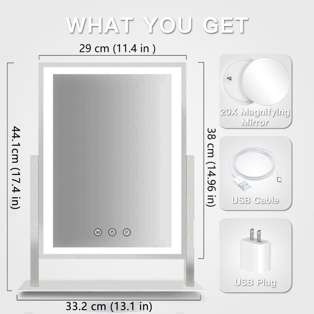 HIEEY sensor touch control on mirror for easy on/off and brightness.