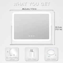HIEEY vanity mirror 360-degree rotation allows viewing from any angle