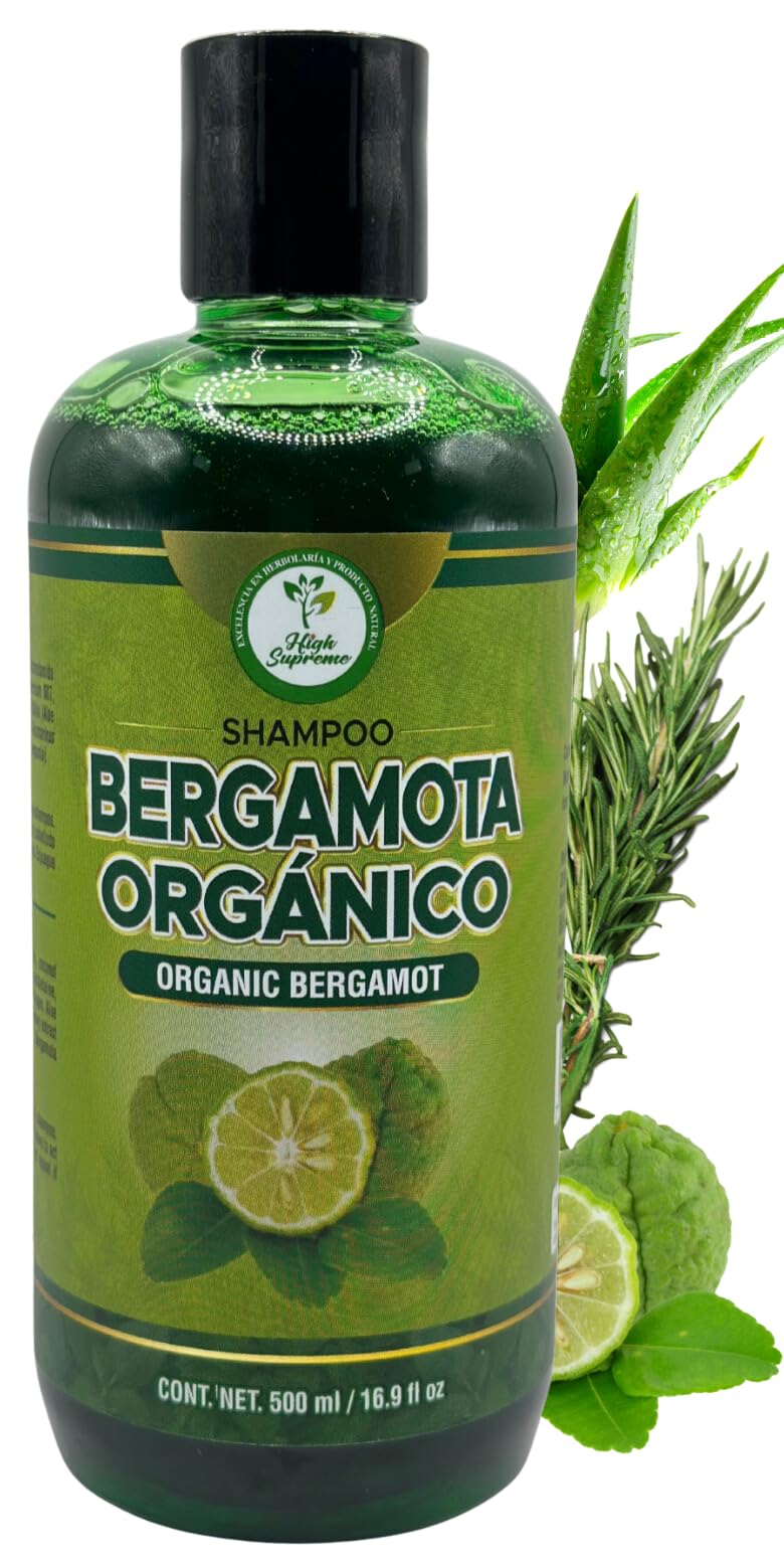 HIGH SUPREME bergamot shampoo close-up highlights premium quality.