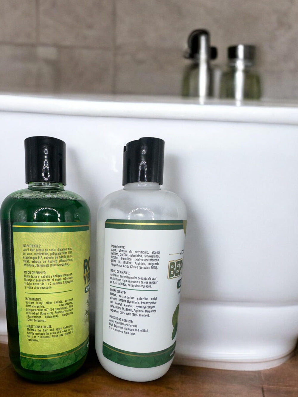 HIGH SUPREME Natural ingredients visual with botanical extracts for nourishing care.