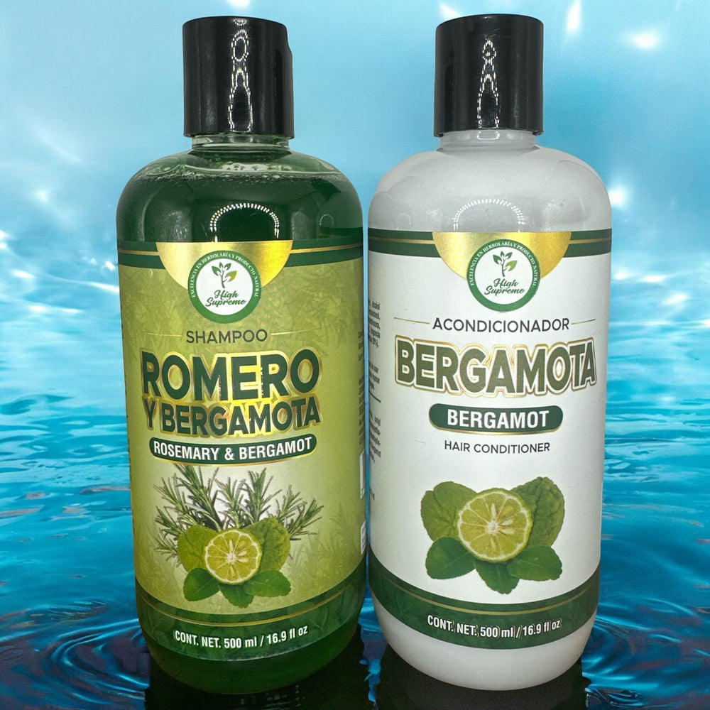 HIGH SUPREME Shampoo and Conditioner set on sink showcases premium quality.