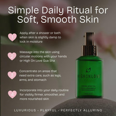 HighOnLove Firming Body Oil thighs-toning for improved appearance of cellulite.