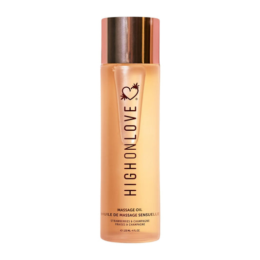 HIGHONLOVE Strawberries & Champagne bottle front for radiant, nourished glow.