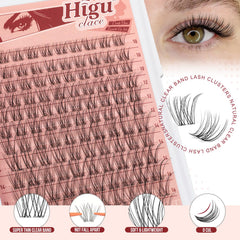 Higu clace clear band lashes close-up on invisible fit and comfort.