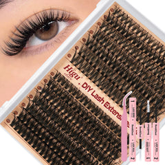 Higu clace lash clusters kit with 280 pieces for a natural at-home look.