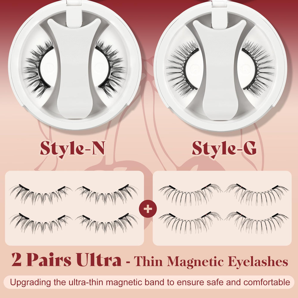 Compact magnetic box with mirror keeps lashes ready for travel and touch-ups.