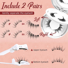 Higu clace magnetic eyelashes close-up showing natural wispy design