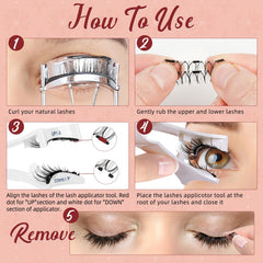 Higu clace easy-on, easy-off lashes for quick removal.