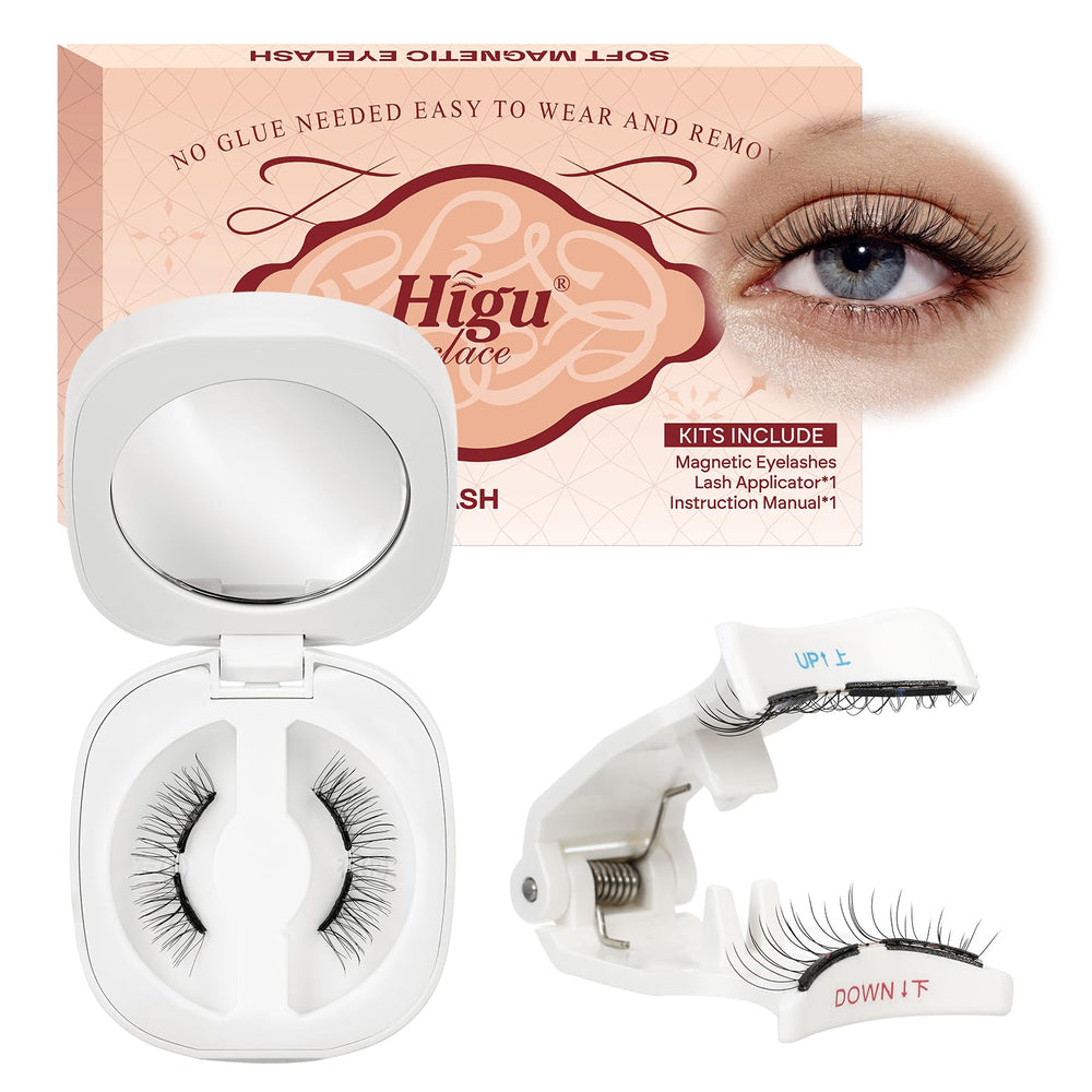 Higu clace magnetic eyelashes kit for quick, mess-free wear and easy start.