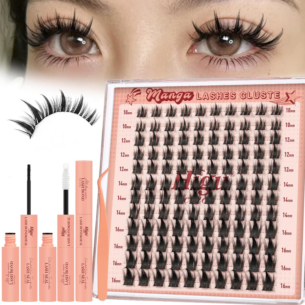 Higu clace manga lash clusters 120pcs 10-16mm for versatile DIY eye makeup.