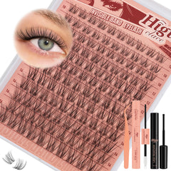 Higu clace wispy lash clusters kit box for at-home natural look.