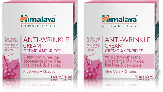 Himalaya Anti-Wrinkle Cream pack-2 outer box hydrates and smooths skin.