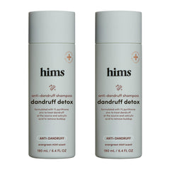 Hims & Hers Dandruff Detox Shampoo bottle ready for scalp care.