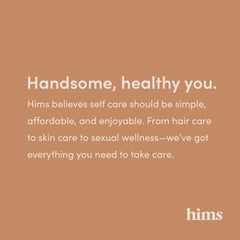 Hims & Hers Thick Fix minoxidil serum packaging is compact and travel-friendly.