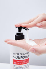 Histemo Ultra Scalp Care Shampoo biotin label close-up highlighting key ingredient.