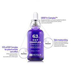 Histolab EGF Complex Ampoule dropper ready for controlled application to support hydration and elasticity