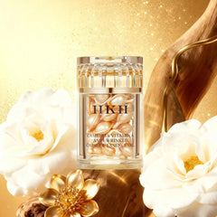 HKH Retinol + HPR Serum neck usage illustrates versatile nighttime skincare.