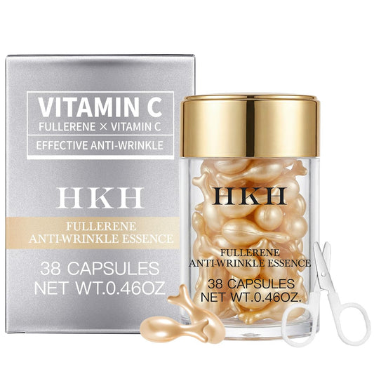 HKH Vitamin C Serum Capsules packaging close-up showing freshness and hermetic sealing