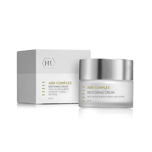 HL ABR Complex Restoring Night Cream jar close-up, nourishing overnight elasticity support.