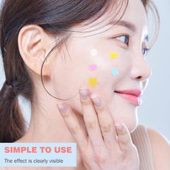 HLOES packaging showing three sizes for versatile blemish coverage and easy use